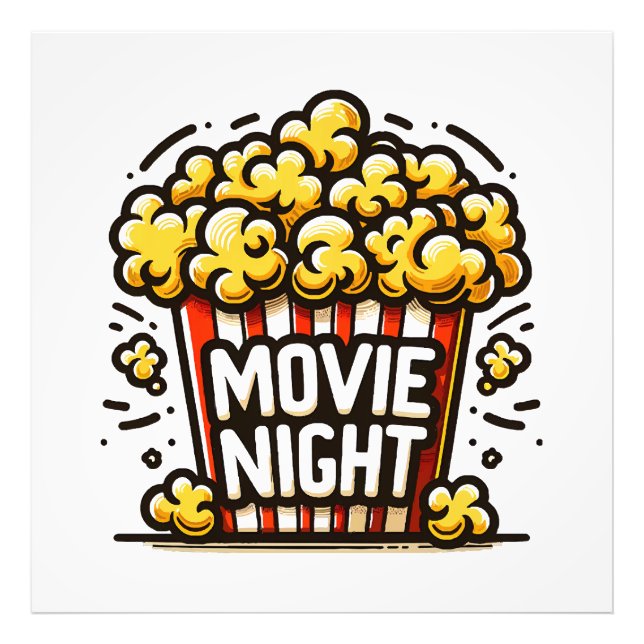 Filmnatt Förtjusande Popcorn Fototryck (Framsidan)
