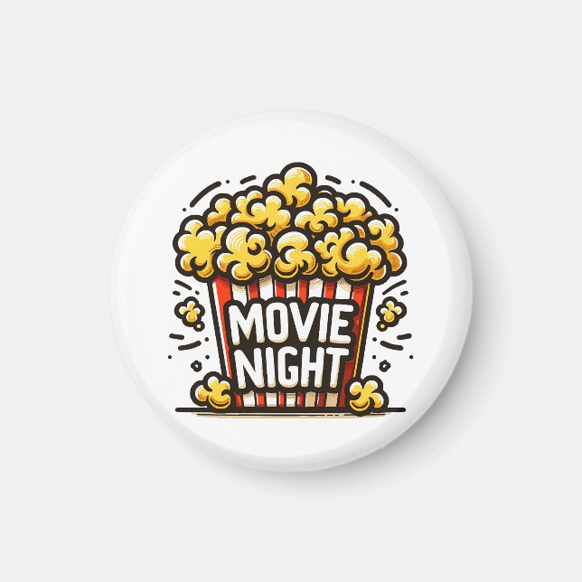 Filmnatt Förtjusande Popcorn Magnet (Framsidan)