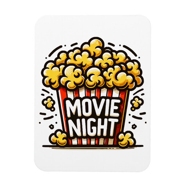 Filmnatt Förtjusande Popcorn Magnet (Vertikal)