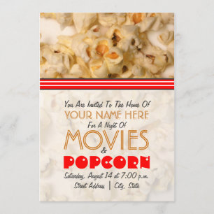 Filmnattinbjudan - Popcorn Inbjudningar