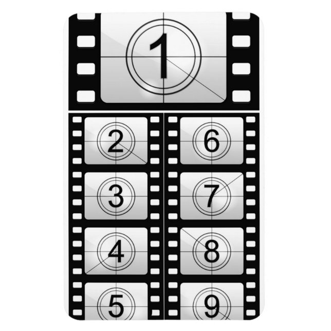 "Filmnedräkning" Flexibel magnet (Vertikal)