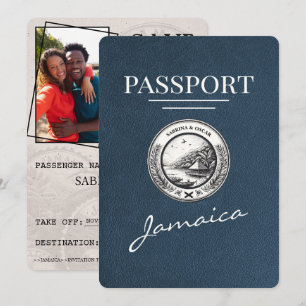 Filmpass för marint blått Jamaica Spara datum Datumet