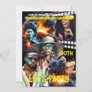 Filmplakat spionäventyr melanin hjältar foto inbjudningar