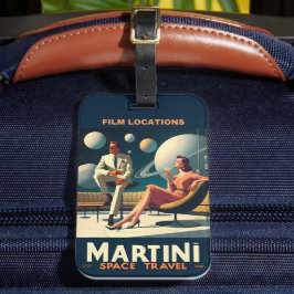 Filmplatser för Martini Space Resor affischer Bagagebricka