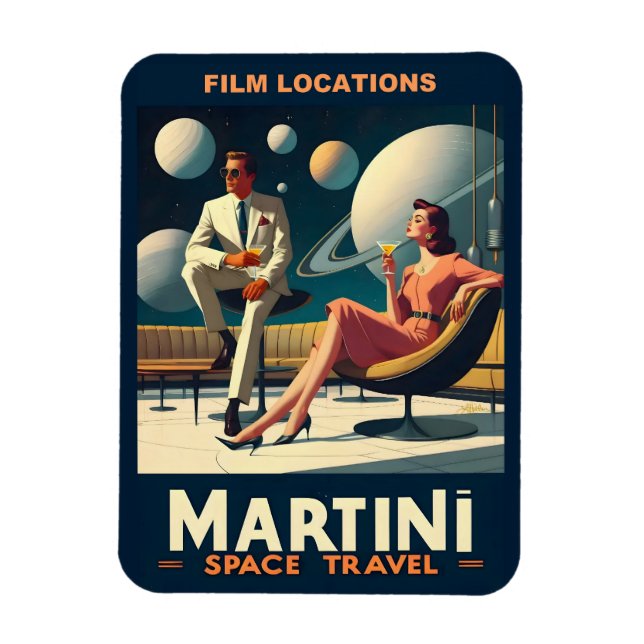 Filmplatser för Martini Space Resor affischer Magnet (Vertikal)