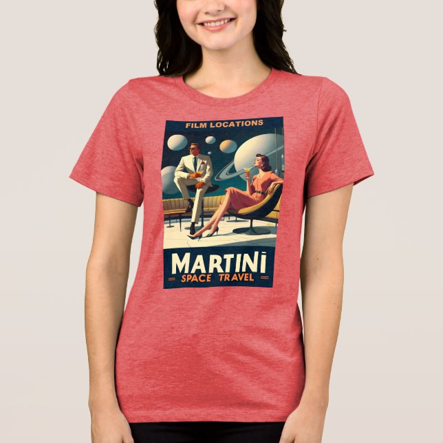 Filmplatser för Martini Space Resor affischer T Shirt (Framsida)