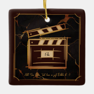 Filmproducent, filmproducent, regissör, skådespela julgransprydnad keramik