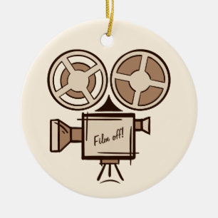 Filmproducent, filmproducent, regissör, skådespela julgransprydnad keramik