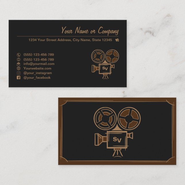 Filmproducent, filmproducent, regissör, skådespela visitkort (Fram/baksida)