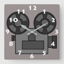 FILMPROJEKTOR MED VITNUMMER FYRKANTIG KLOCKA
