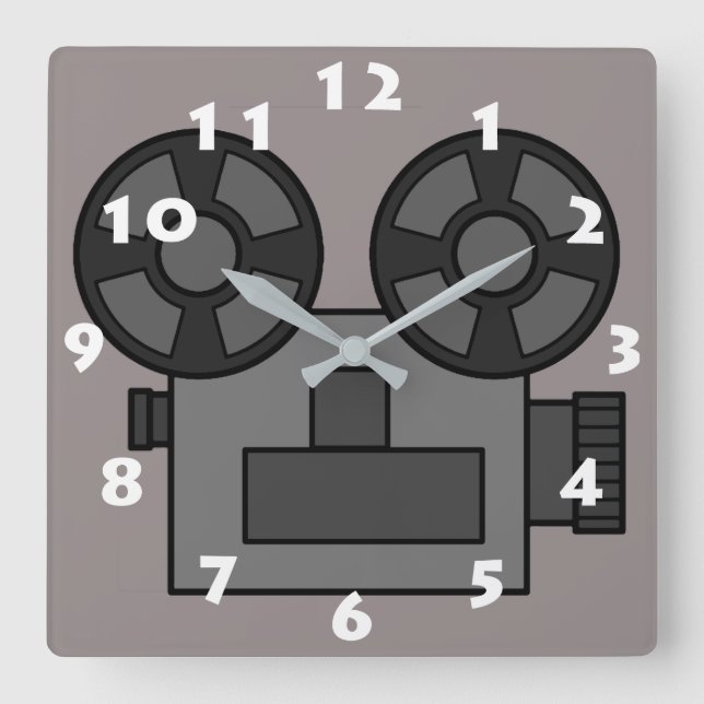 FILMPROJEKTOR MED VITNUMMER FYRKANTIG KLOCKA (Framsida)