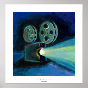 Filmprojektorfärgade, uttryckliga målningsbilder poster