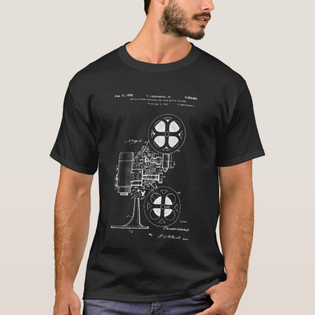 Filmprojektorpatent T Shirt (Framsida)