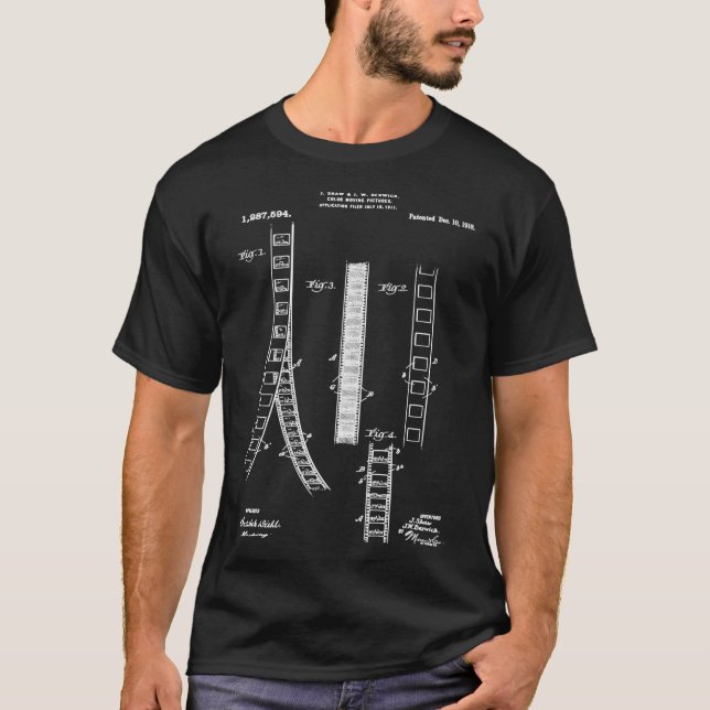 Filmredigerare Film Strip Patent Prints 1918 Essen T Shirt (Framsida)