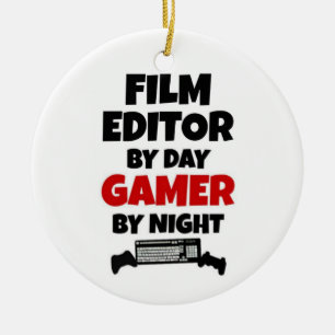 Filmredigeraren efter dagspelaren per natt julgransprydnad keramik