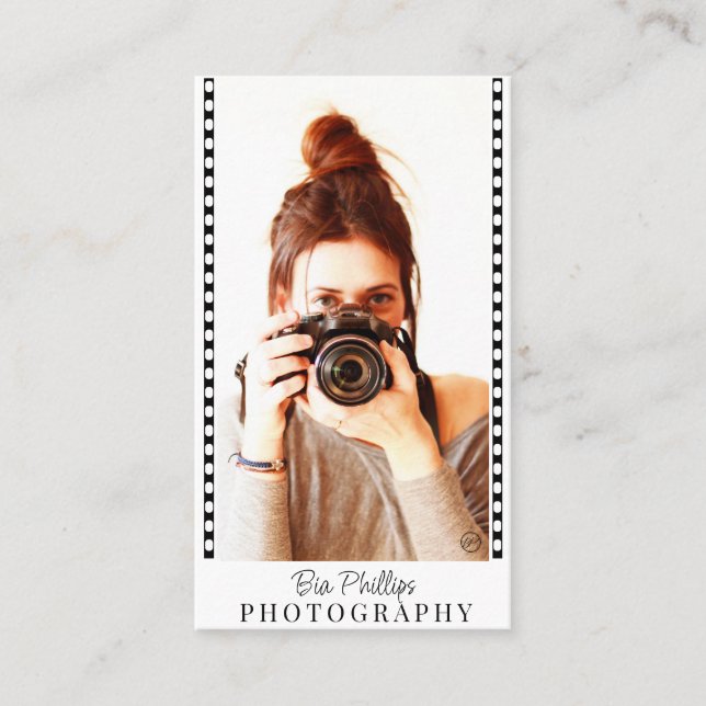 Filmremsa Ditt foto & logotyp fotografering  Visitkort (Framsida)