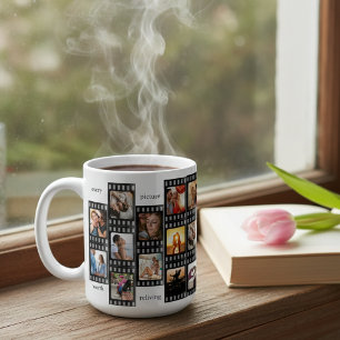 Filmremsa Fotokollage Anpassad 26-Foto Minne Kaffemugg