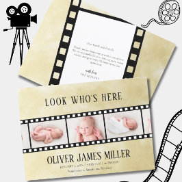 Filmremsa Fotokollage Födelseannons Spara Datumet