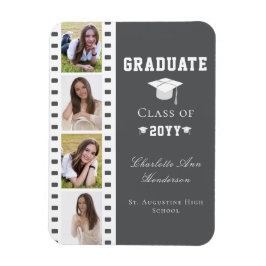 Filmremsa fyra fotokollage Studenten | Grått Magnet