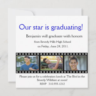 Filmremsa med Studenten-meddelande Inbjudningar