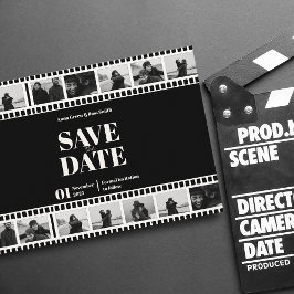 Filmremsa Rolig fotokollage Spara datum Inbjudningar