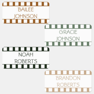 Filmremsa Skogs Färgkodad Kläder Namn Klistermärke
