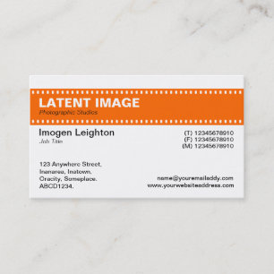 Filmremshuvud - Orange och vitt Visitkort