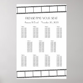 Filmremsor Bröllop, sittdiagram för filmremsor Poster