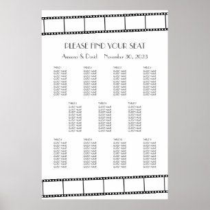 Filmremsor Bröllop, sittdiagram för filmremsor Poster