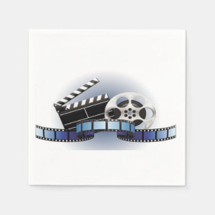 Filmrulle och Clapperboard pappra servetter