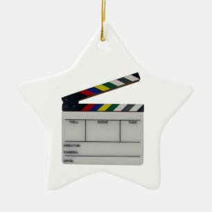 Filmskapareclapboardfilmen filmar kritiserar julgransprydnad keramik