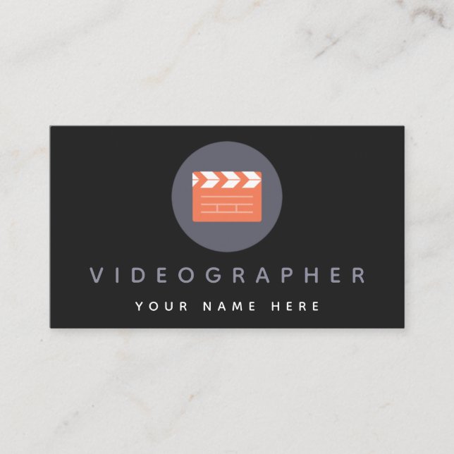 Filmskiffer för orange Film Clapper Board Visitkort (Framsida)
