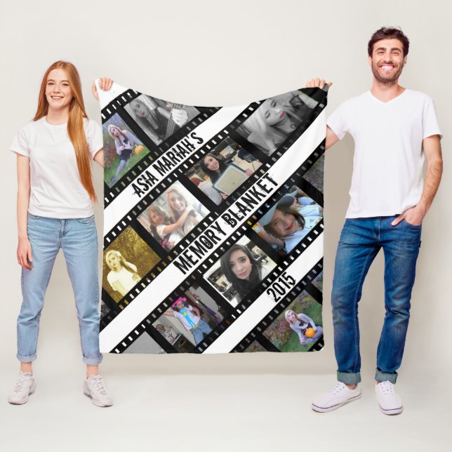 Filmslips foton ramar Flanellfilt Fleecefilt (På plats)