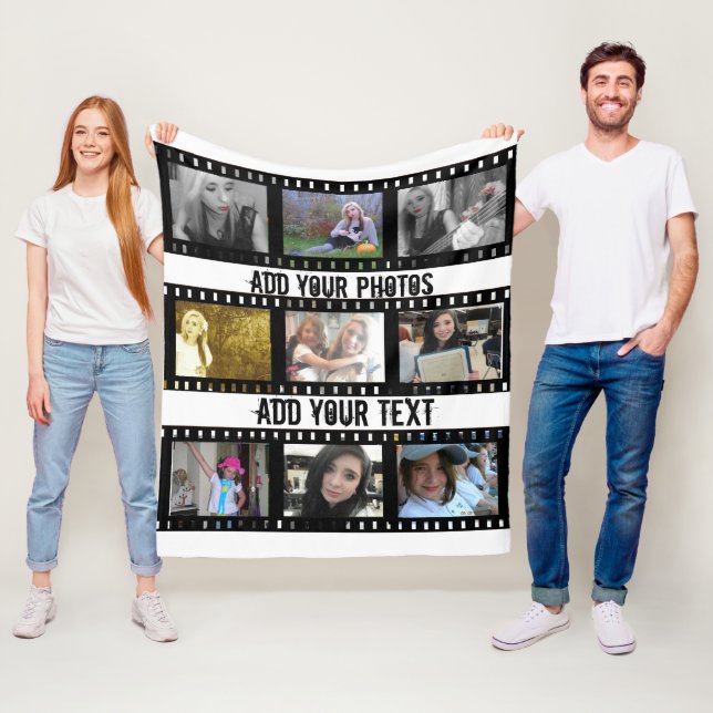 Filmsnutt 9 Foto ramar Flanellfilt Fleecefilt (På plats)
