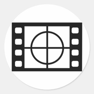 filmstartikon runt klistermärke