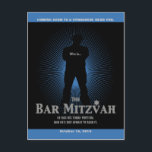 Filmstjärna Bar Mitzvah Spara datum Svart Marinblå Meddelande Vykort<br><div class="desc">Varje stor Bar Mitzvah börjar med en liten förväntan. Skapa en egen med detta "spara datum"-kort och se till att dina vänner och familj är på plats inför premiären. Dessa "spara datum"-inbjudningar kommer att bidra till att göra hans Bar Mitzvah till en oförglömlig händelse. Det är ett spektakel som måste...</div>