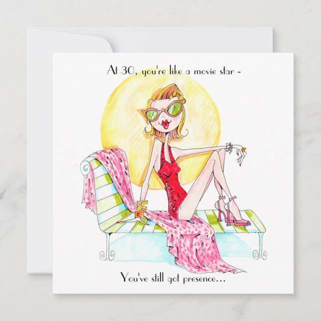 Filmstjärnans födelsedag inbjudan (Framsida)