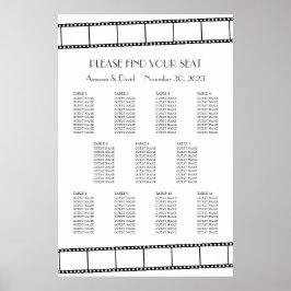 Filmstjärnor Filmremsa Bröllops Sittplatskarta Poster