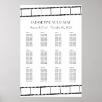Filmstjärnor Filmremsa Bröllops Sittplatsschema