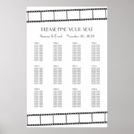 Filmstjärnor Filmremsa Bröllops Sittplatsschema Poster