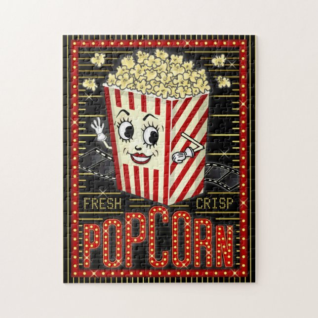 Filmteaterfilmen Popcorn Marquee Pussel (Vertikal)