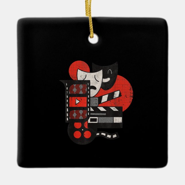 Filmteaterskådespelare eller Älskare-gåva Julgransprydnad Keramik (Framsida)