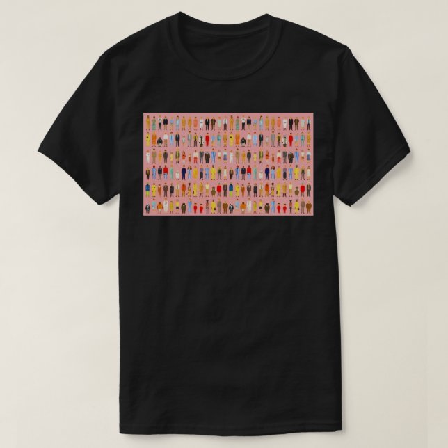 Filmtecken i Wes Andersson Poster T Shirt (Design framsida)