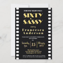 Filmtema för Sixy & Sassy Chic Black Guld 1920-tal Inbjudningar