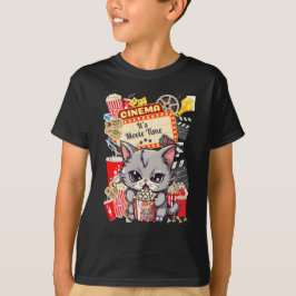 Filmtid med popcorn cat t shirt