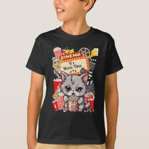Filmtid med popcorn cat t shirt