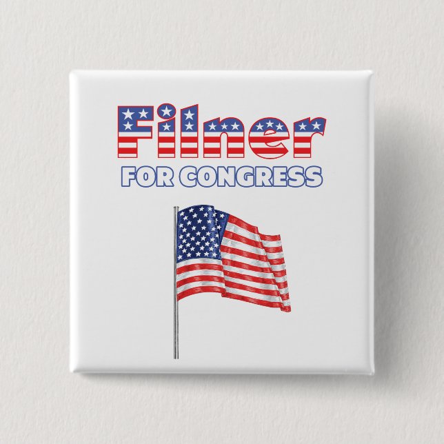 Filner för patriotisk amerikanska flaggandesign knapp (Framsida)