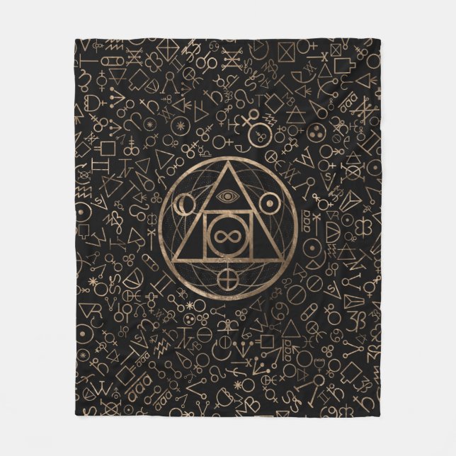 Filosof Alchemical mönster 2 för stensymbol Fleecefilt (Framsidan)