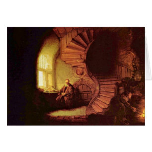 Filosof i meditation. Vid Rembrandt Van Rijn Hälsningskort