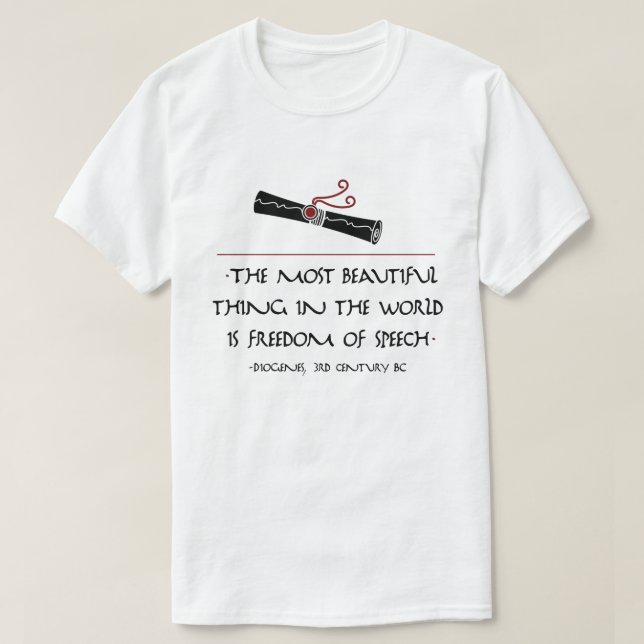Filosofcitationstecken: Diogenes på åsiktsfrihet T Shirt (Design framsida)
